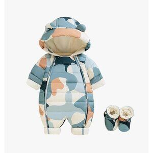 Junneeng Snowsuit Boys 12 Months Coveralls Hood Pocket Zip